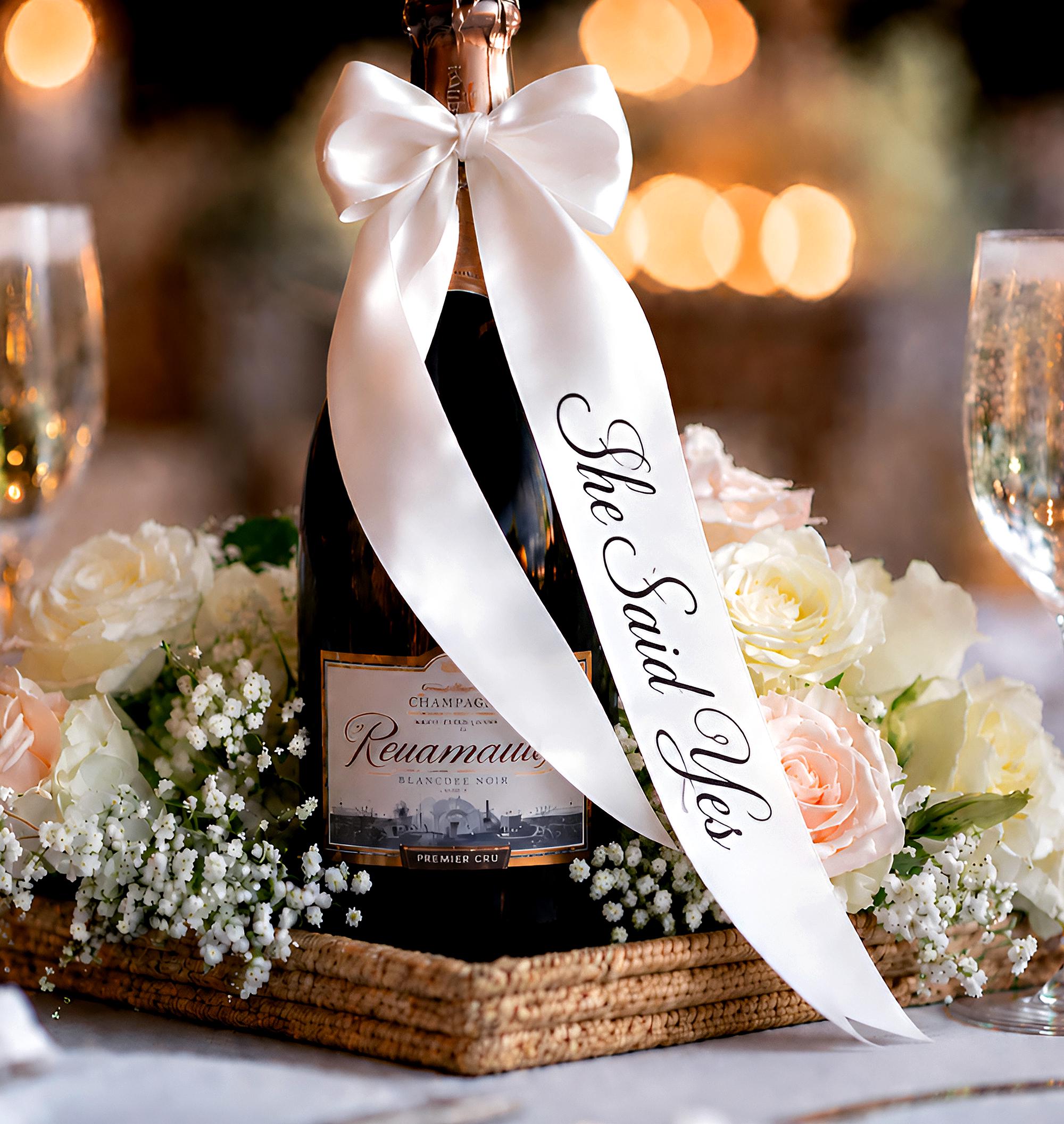 Sign That Said Ribbon Personalized Champagne Bottle Ribbon Streamer for Wedding, She Said Yes ...