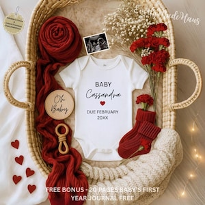 Zwangerschapsaankondiging Valentijnsdag: februari Baby Reveal (digitale downloadcanvasjabloon)