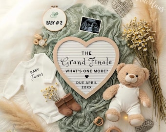 Grand Finale Pregnancy Announcement, Last One Baby Reveal: Editable Social Media Template (Digital Download)