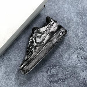 Custom Hand-Painted Graffiti Air Force 1 Sneakers: Punk Industrial Style