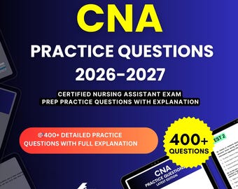CNA Exam Prep 2026-2027 | Certified Nursing Assistant Exam | Test Prep Study Guide PDF | Digital Download