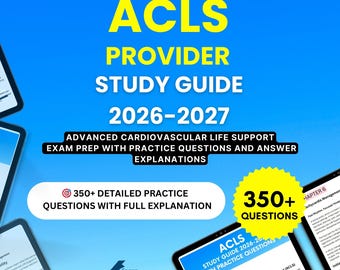 Studiegids ACLS-aanbieder 2026-2027: voorbereiding op het examen Advanced Cardiovascular Life Support met oefenvragen en -uitleg