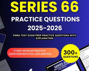 Série 66 - Questões Práticas 2025-2026 | Exame FINRA | Guia de Estudos para Preparação para o Exame em PDF | Download Digital