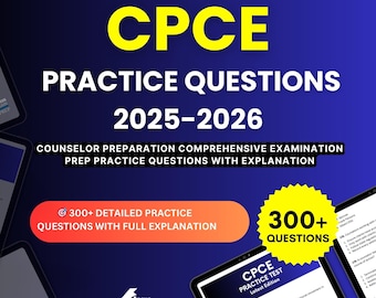 Preguntas de práctica del CPCE 2025-2026 / Guía de estudio para el examen integral de preparación para consejeros (PDF) / Descarga digital