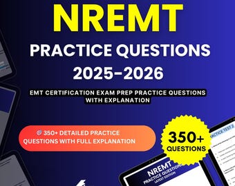 NREMT Practice Questions 2025-2026 | EMT Certification Exam | Test Prep Study Guide PDF | Digital Download