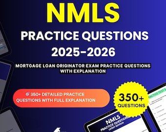 NMLS Practice Questions 2025-2026 | Mortgage Loan Originator Exam | Test Prep Study Guide PDF | Digital Download