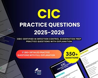 CIC Practice Questions 2025-2026 | CBIC Certified in Infection Control Examination | Test Prep Study Guide PDF | Digital Download