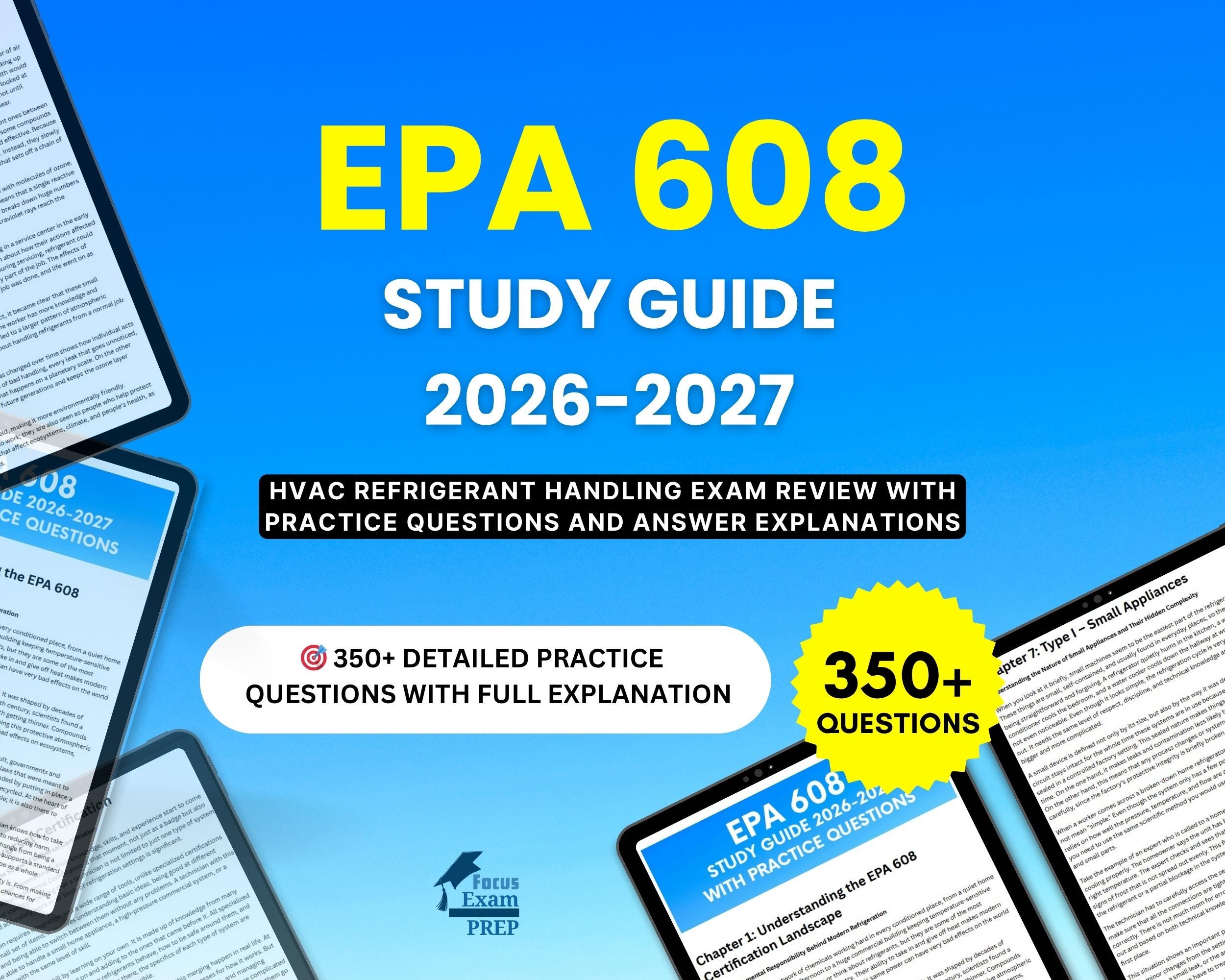 EPA 608 Study Guide 2026-2027 - HVAC Refrigerant Handling Exam Review With Practice Questions ...