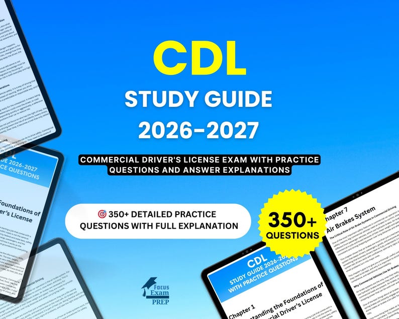CDL Study Guide 2026-2027 - Commercial Driver's License Exam With ...