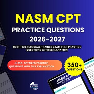 NASM CPT Practice Questions 2026-2027 | Certified Personal Trainer Exam | Test Prep Study Guide PDF | Digital Download