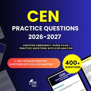 CEN Practice Questions 2026-2027 | Certified Emergency Nurse Exam | Test Prep Study Guide PDF | Digital Download