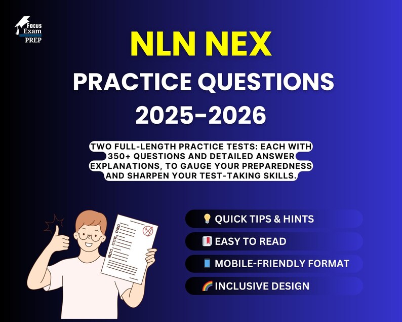 NLN NEX Practice Questions 2025-2026 | Nursing Entrance Exam | Test ...