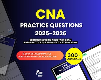 CNA Practice Questions 2025-2026 | Certified Nursing Assistant Exam | Test Prep Study Guide PDF | Digital Download