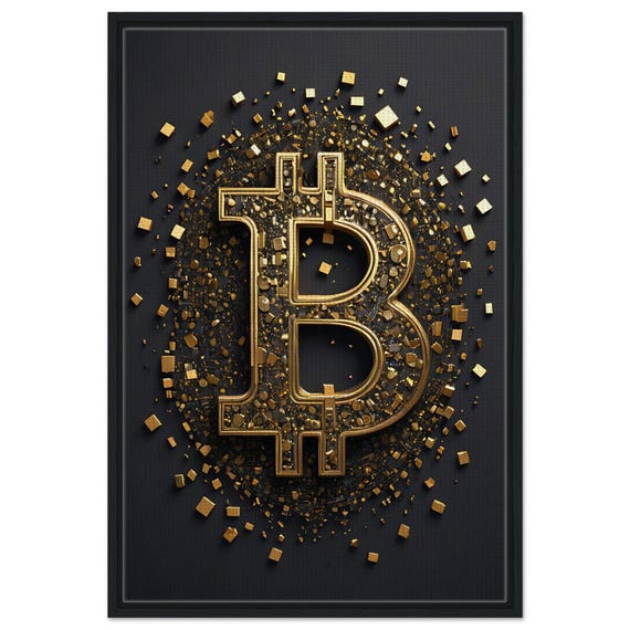 Bitcoin Artwork - Framed Canvas, The Blocks