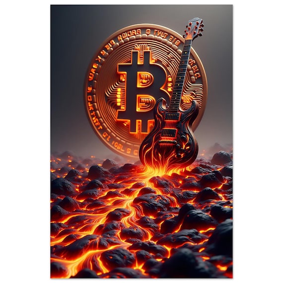 Bitcoin Metal Print, Sound Money Guitar  - Wall Artwork