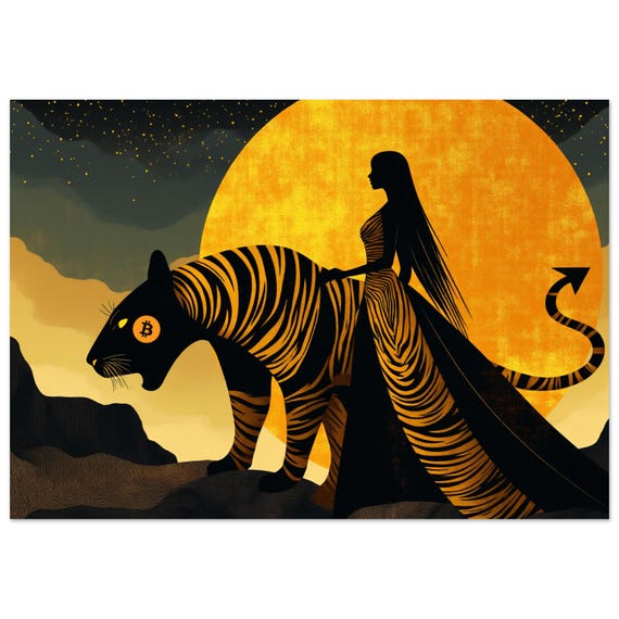 Metal Wall Art – Bitcoin Tiger Rider