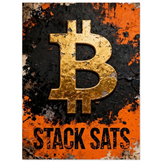 Wall Art Stack Sats - Bitcoin Metal Print
