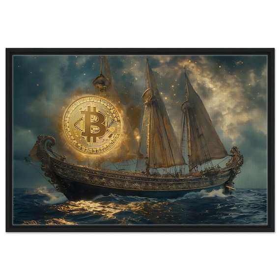 Bitcoin Art – Framed Canvas, Voyager