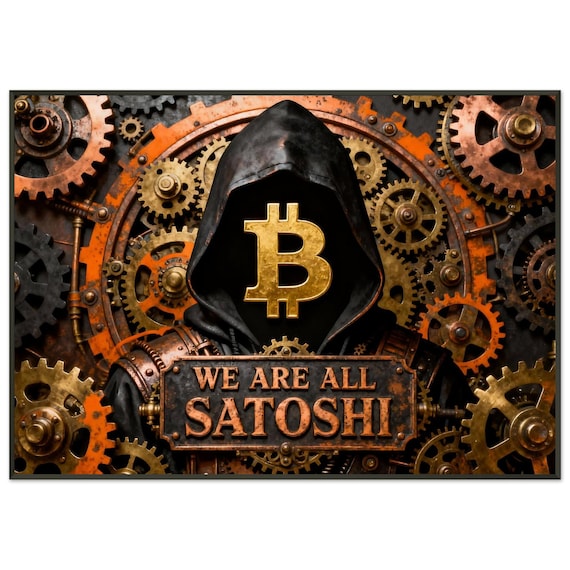 Bitcoin Metal Framed Poster, We Are All Satoshi