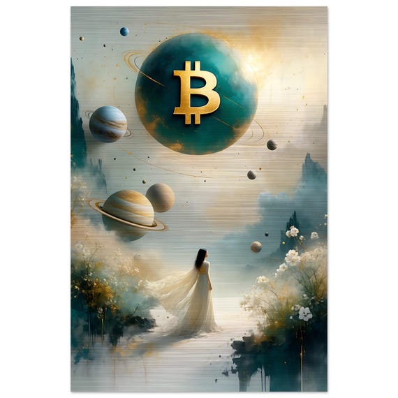 Metal Wall Art - Bitcoin Cosmic Wanderer