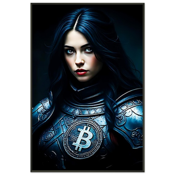 Framed Wall Art – Bitcoin Baroque Warrior Maiden I