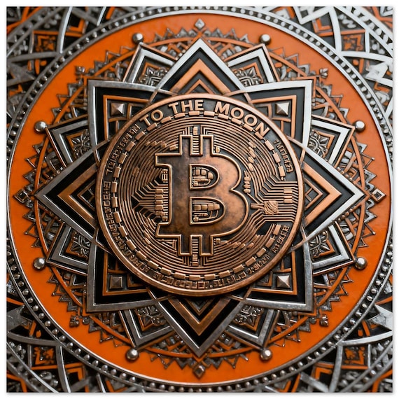 Metal Print - Mandala Seal Edition Bitcoin, To The Moon