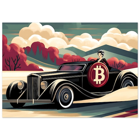 Metal Wall Art - The Bitcoin Roadster