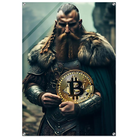 Viking Wall Art – Bitcoin Warrior Acrylic Print