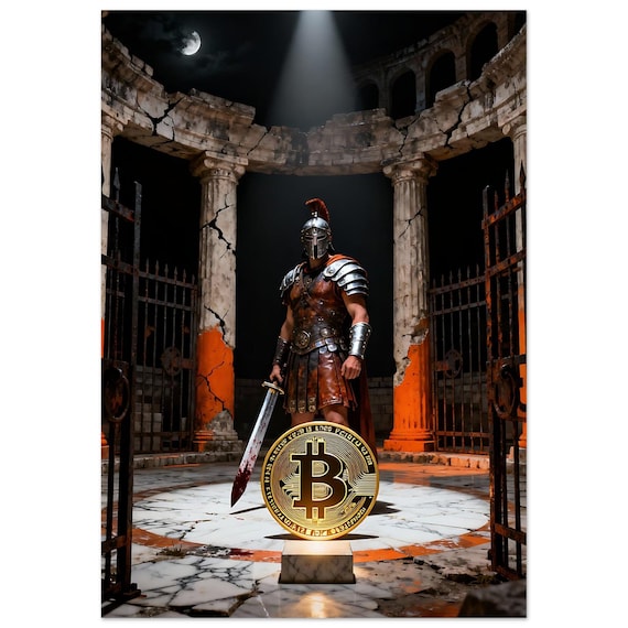 Bitcoin Artwork, Gladiator Metal Print - Wall Art