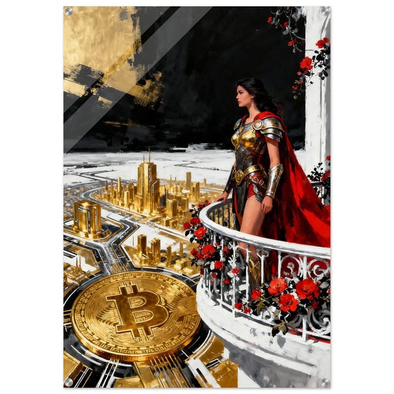 Futuristic Neo Baroque Acrylic – The Vision, a Bitcoin Metropolis