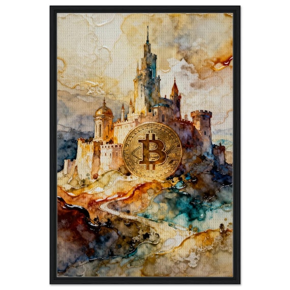 Bitcoin Citadel, Framed Canvas Wall Art