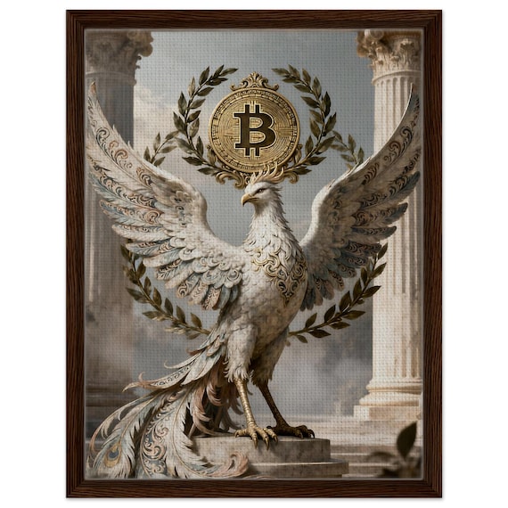Phoenix Framed Canvas - Bitcoin Wall Art