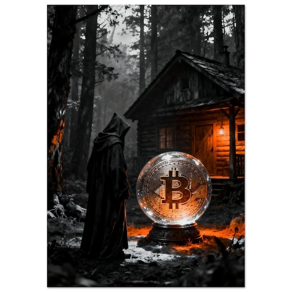 Futuristic Baroque Realism Bitcoin  Metal Art – Satoshi’s Vision (Chiaroscuro Style)