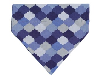 Delightfully Daisy Blue Print Slide Through Pet Bandana