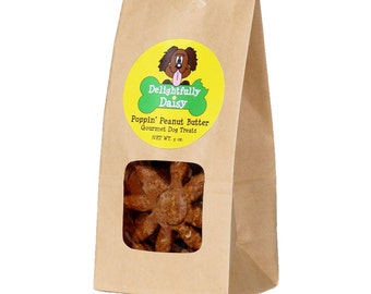 Delightfully Daisy Poppin' Peanut Butter Gourmet Dog Treats 5 oz. bags
