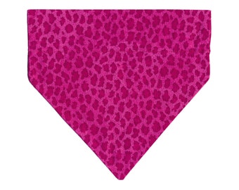 Delightfully Daisy Pink Leopard Print Slide Through Pet Bandana