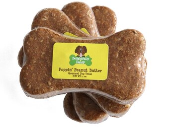 Set of 8 Delightfully Daisy Poppin' Peanut Butter Single Bone Dog Treats