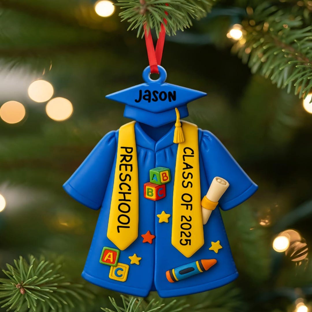 Custom Graduation Ornaments Class of 2025, Personalized Kindergarten ...