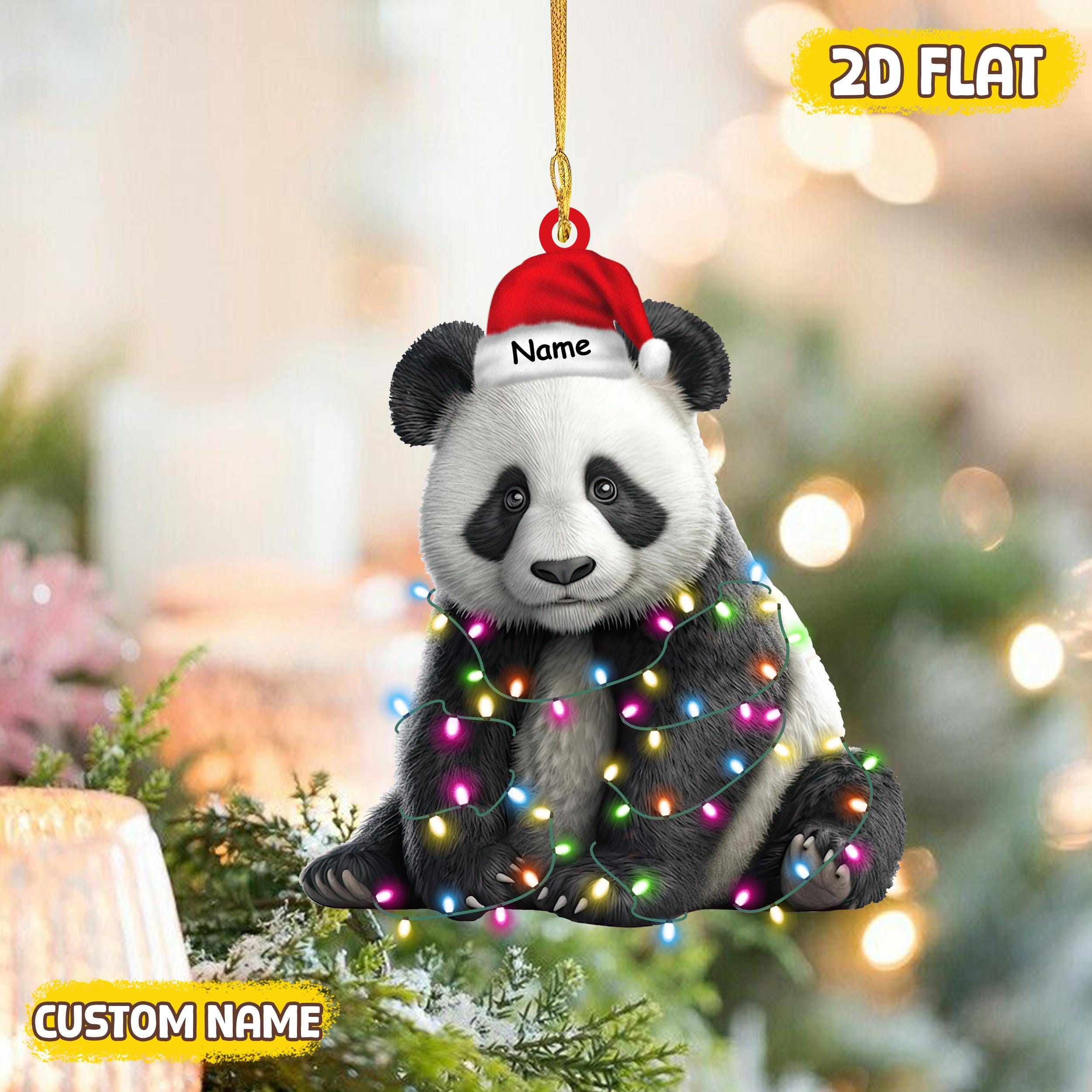 Panda Ornament, Panda Decor Christmas Tree, Panda Lovers Gift, Acrylic Panda Ornament Christmas Decorations