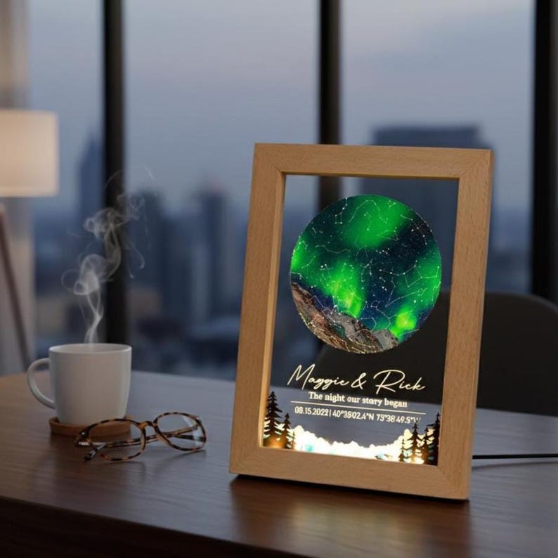 Personalized Star Map LED Light Frame, Anniversary Gift - Etsy