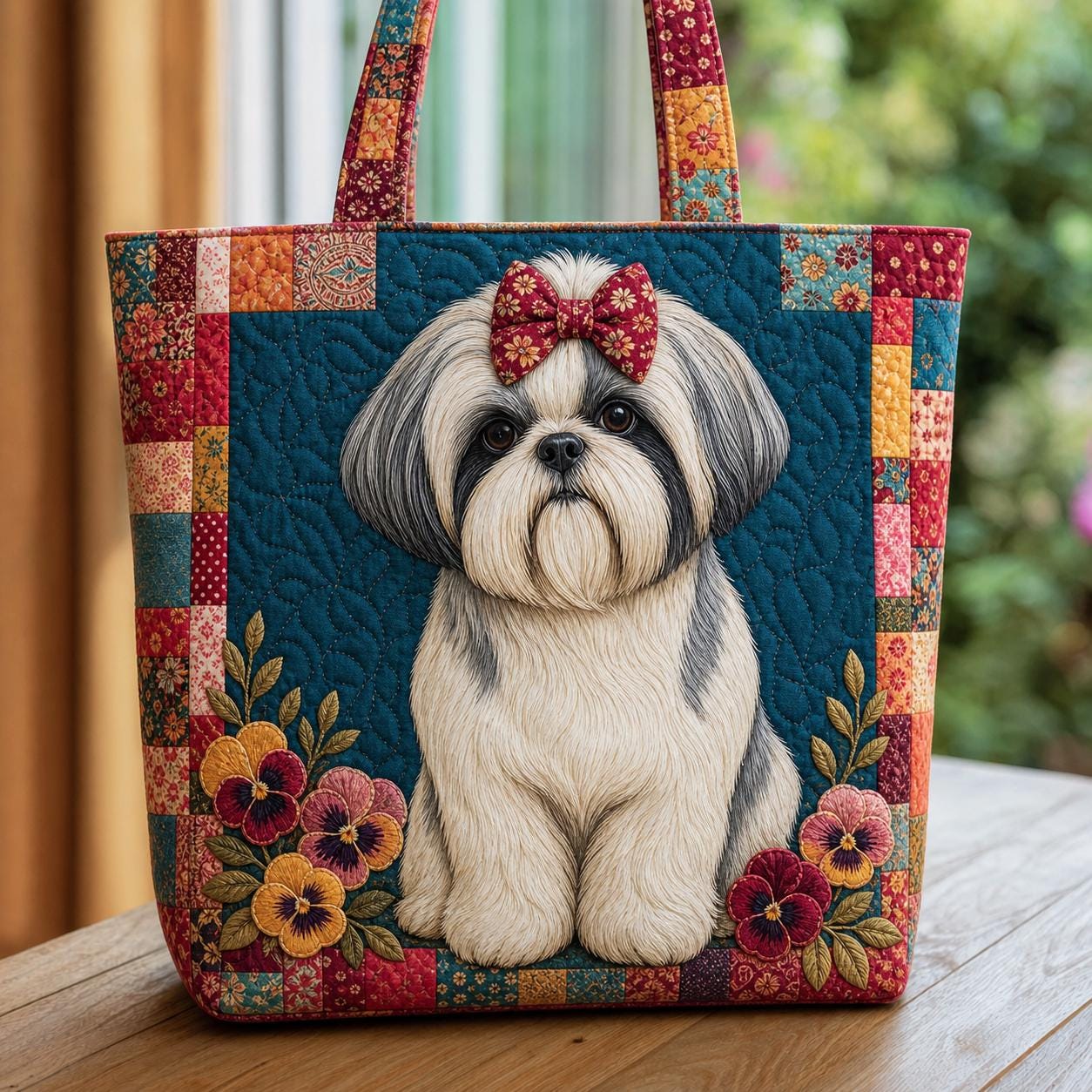 Shih Tzu Quilted Tote Bags - Etsy