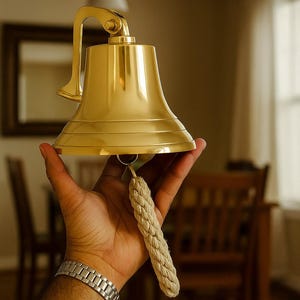 Personalisierte Messing-Türglocke - Gravierte Schulwandbehang-Glocke - Individuelles Geschenk für Zuhause - Vintage Indoor-Wohnkultur - Abendglocke