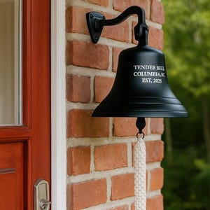 Personalized Engraved Brass Doorbell | Customized School Bell | Wall Mounted Dinner Bell l Engraved Vintage For Home Decor l Entryway, Porch