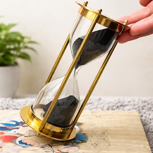Personalized Brass Hourglass - Engraved Sand Timer - Custom Hourglass - Office Desk Gift - Gift for Him - Wedding Ceremony Gift - Sand Clock