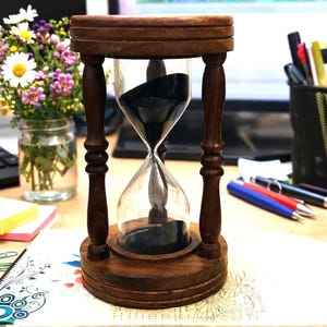 Personalized Wooden Hourglass | Handmade Sand Timer | 5 Minute Hourglass | 30 Minute Hourglass | 60 Minute Hourglass l Sand Ceremony Gifts