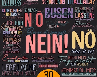 Colorful German Funny Sayings SVG Bundle: Bag Quotes, T-Shirt Designs, Plotter & Cricut Designs (Digital Download)