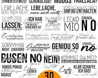 Deutsche Lustige Sprüche SVG Bundle: Taschen Sprüche, T-Shirt Designs ...