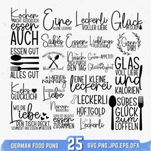 Paquete SVG de juegos de palabras con comida alemana: Archivo SVG de trazador de cocina alemán, SVG de citas de cocina, SVG divertido de cocina, SVG de casa alemana (DESCARGA DIGITAL)