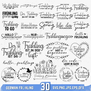German Spring SVG Bundle: Hello Spring, Plotterdatei Frühling, Frühlingszitate Deutsch, Deutsche Frühlingssprüche, Frühlings Svg, Easter svg