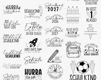 German Schulkind SVG Bundle: School Enrollment Cut Files, German Schoolchild Cut Files, Perfect for Back-to-School Crafts (Digital Download)